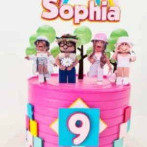 Topper para imprimir com tema roblox menina molde de papelaria e arquivo de corte para editar no silhouette studio
