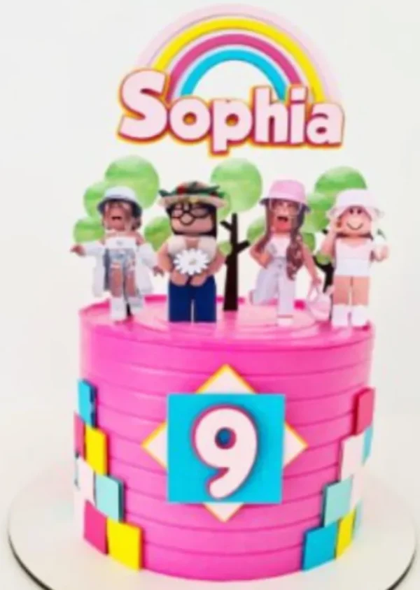 Topper para imprimir com tema roblox menina molde de papelaria e arquivo de corte para editar no silhouette studio