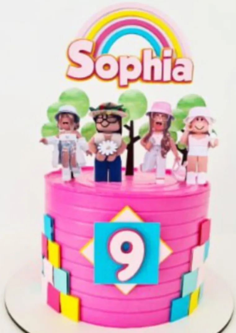 Topper para imprimir com tema roblox menina molde de papelaria e arquivo de corte para editar no silhouette studio