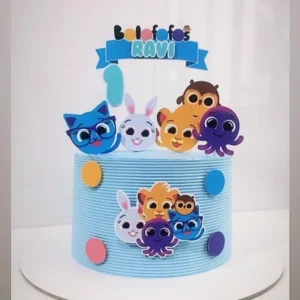 Topper para imprimir com tema bolofofos molde de papelaria e arquivo de corte para editar no silhouette studio