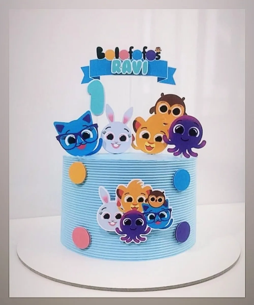 Topper para imprimir com tema bolofofos molde de papelaria e arquivo de corte para editar no silhouette studio