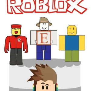 Arquivo de topo de bolo no tema Roblox no formato Studio para corte na Silhouette em alta resolução para festas.
