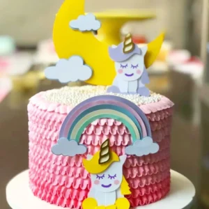 Topper para imprimir com tema unicórnio cute molde de papelaria e arquivo de corte para editar no silhouette studio