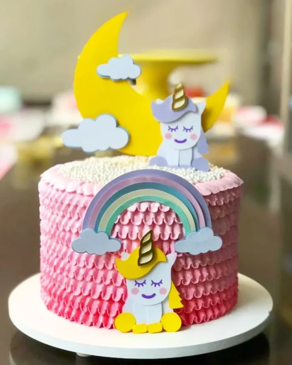 Topper para imprimir com tema unicórnio cute molde de papelaria e arquivo de corte para editar no silhouette studio