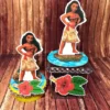 Kit de artes e moldes de caixas para doces de aniversário com o tema da Moana. Arquivo digital em alta qualidade nos formatos Silhouette Studio e JPEG.