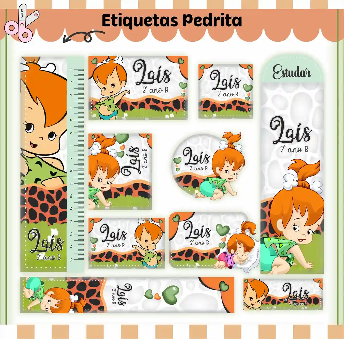 10 Kit Etiquetas Escolares para Editar e Imprimir Adesivo Lapis