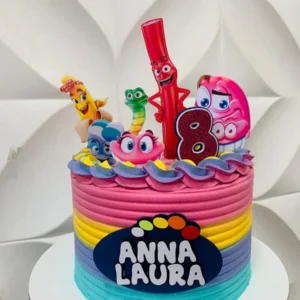 Topper de bolo personalizado no tema bala Fini. Arquivo de corte digital exclusivo para Silhouette Studio, ideal para decoração de festa infantil.