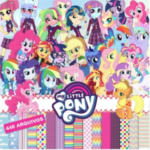 Elementos digitais de My Little Pony com pôneis mágicos e arco-íris em alta resolução. Imagens em formato PNG transparente e papéis em JPG.