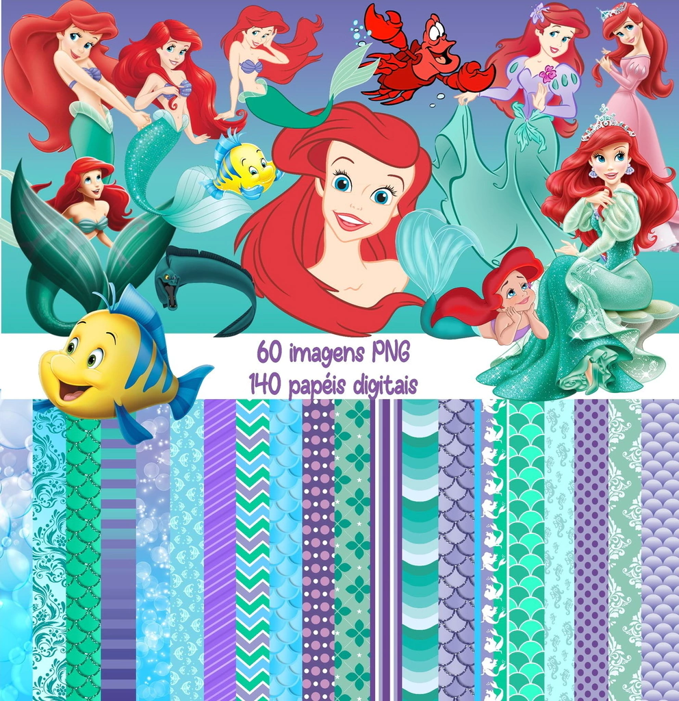 Scrapbook e Elementos PNG: 10 Temas com Ilustração para Artes