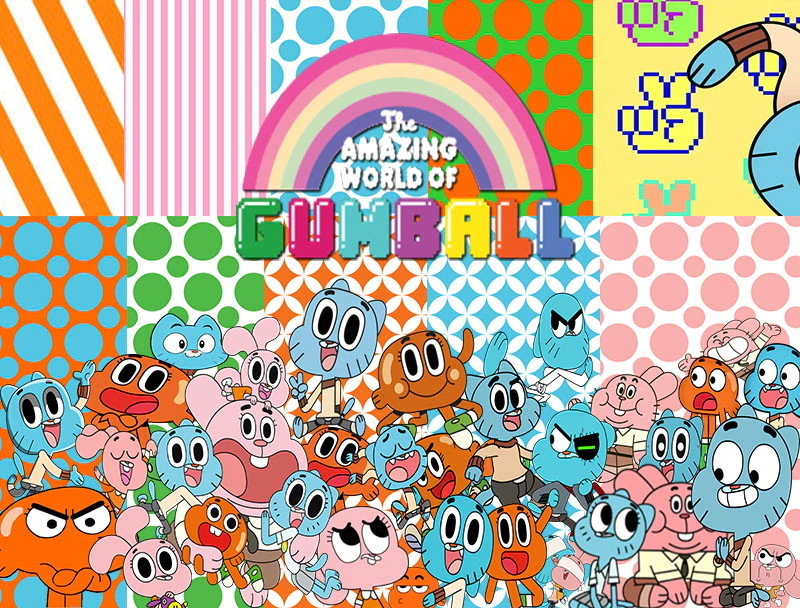 Elementos digitais de O Incrível Mundo de Gumball com Gumball e Darwin em alta resolução. Imagens em PNG transparente e papéis em JPG.