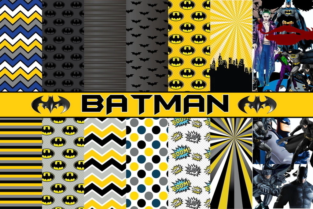Elementos digitais do Batman com morcegos, símbolos e cenários em alta resolução. Imagens em PNG transparente e papéis em JPG.