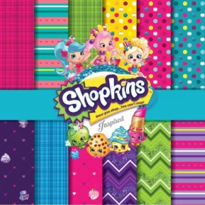 Elementos digitais coloridos dos personagens Shopkins em alta resolução. Imagens em formato PNG com fundo transparente e papéis estampados em JPG.