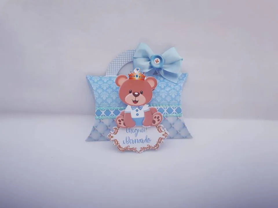 Caixa personalizada para mimos e doces tema ursinhos príncipe e princesa. Arquivo digital de corte para o software Silhouette Studio para imprimir.