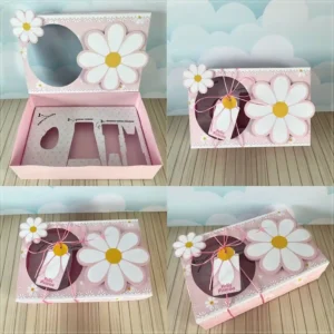 Topper para imprimir com tema margaridas mini confeiteiro molde de papelaria e arquivo de corte para editar no silhouette studio