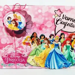 Topper para imprimir com tema princesas disney mini confeiteiro molde de papelaria e arquivo de corte para editar no silhouette studio