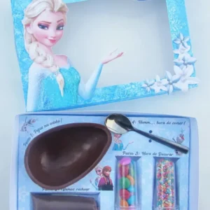 Embalagem interativa com berço para bisnaga de brigadeiro e doces decorada com o boneco Olaf de Frozen. Arquivo de corte digital em Studio e PDF.