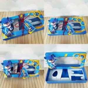 Caixinhas de papelaria personalizada para festas com tema sonic mini confeiteiro arquivo digital de corte para silhouette