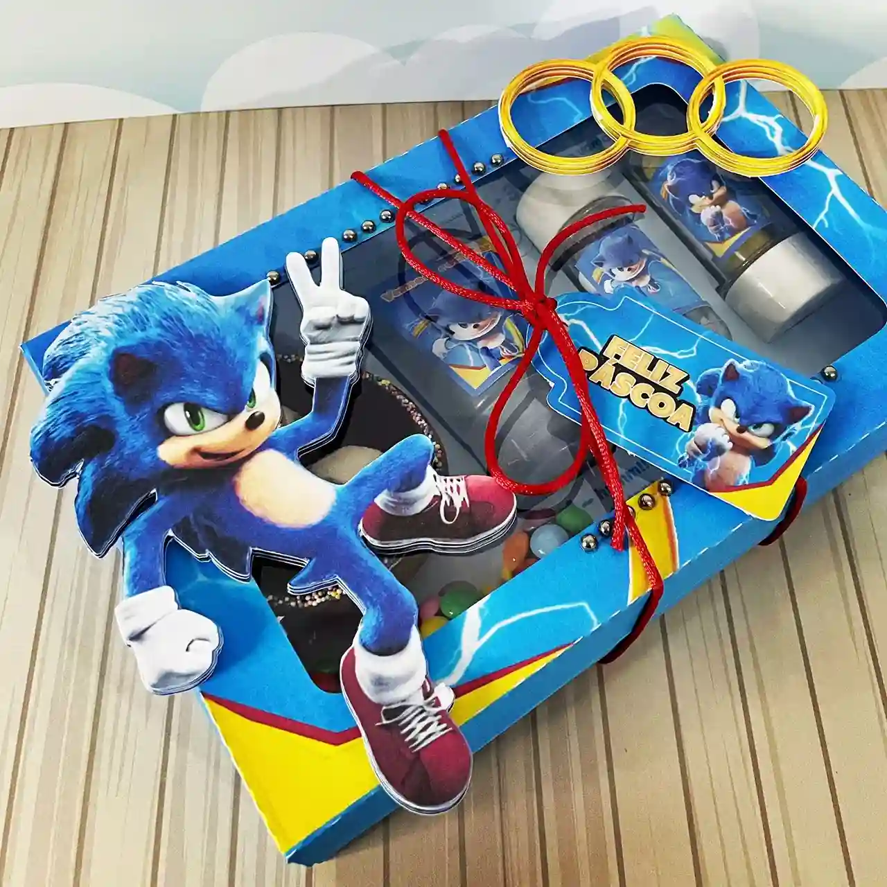 Topper para imprimir com tema sonic mini confeiteiro molde de papelaria e arquivo de corte para editar no silhouette studio