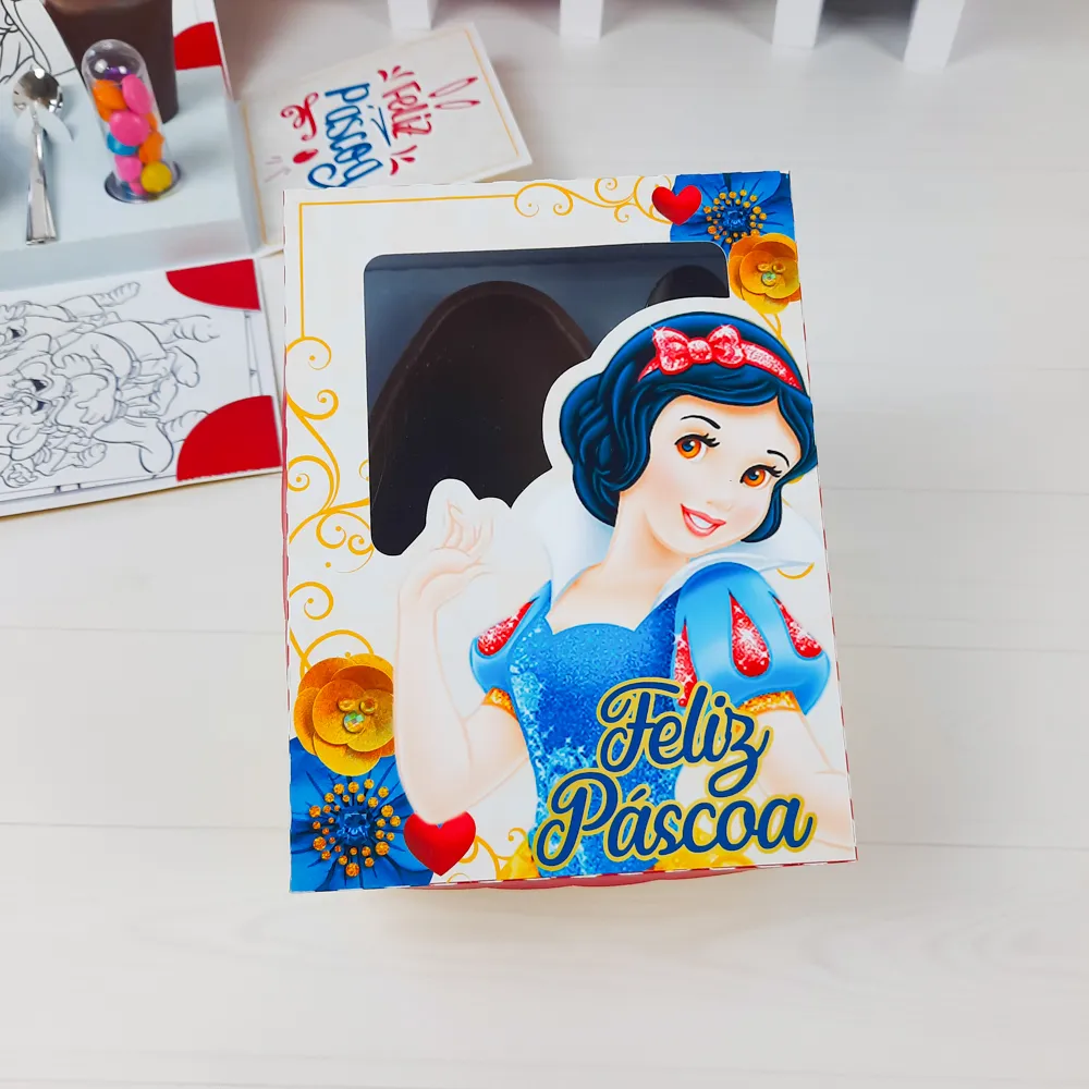 Kit de artes e moldes de caixas para ovos de colher com corte especial de maçã e laço da Branca de Neve. Arquivo digital nos formatos Studio e PDF.