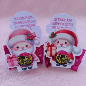 Porta bombom personalizado com o rosto do Papai Noel em camadas. Arquivo de corte digital nos formatos de imagem PNG e extensão vetorial DXF.