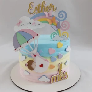 Topper para imprimir com tema chuva de bênção menina molde de papelaria e arquivo de corte para editar no silhouette studio