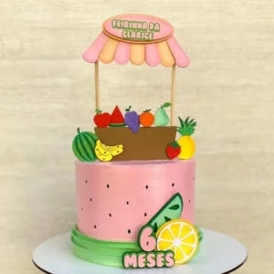 Topper para imprimir com tema feirinha de frutinhas molde de papelaria e arquivo de corte para editar no silhouette studio