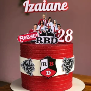 Topper para imprimir com tema RBD rebeldes molde de papelaria e arquivo de corte para editar no silhouette studio