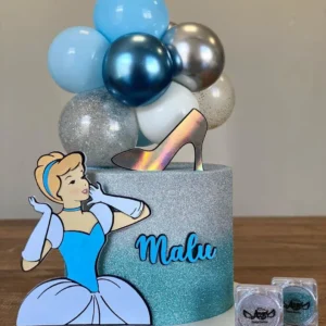 Topper para imprimir com tema cinderela molde de papelaria e arquivo de corte para editar no silhouette studio