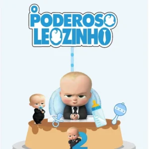 Topper de bolo infantil do personagem Poderoso Chefinho de terno. Arquivo de corte digital para Silhouette Studio para decoração de festa.