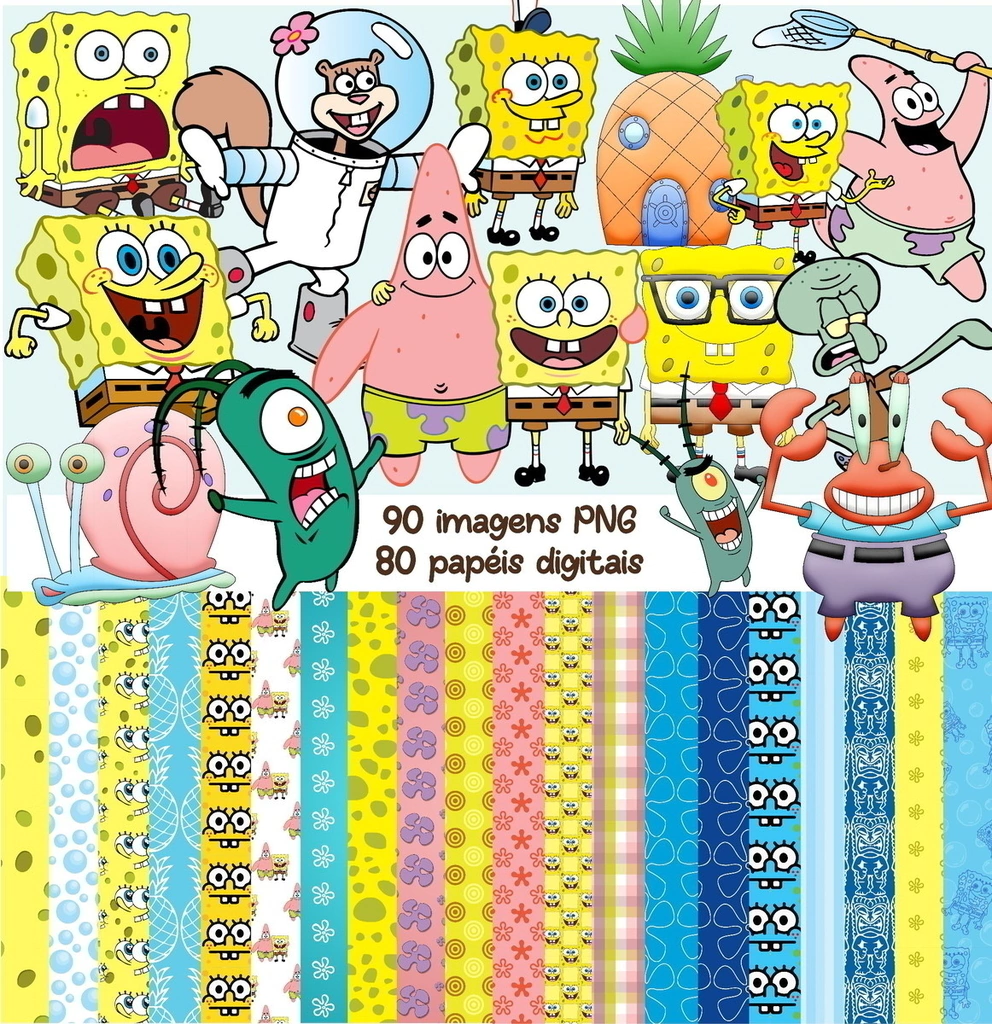 Kit Papel Digital e Cliparts: 10 Pacotes Fundos e Imagens Png