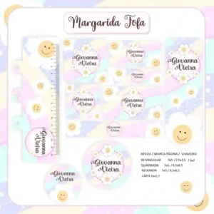 Adesivo Escolar Personalizada Flor Margarida