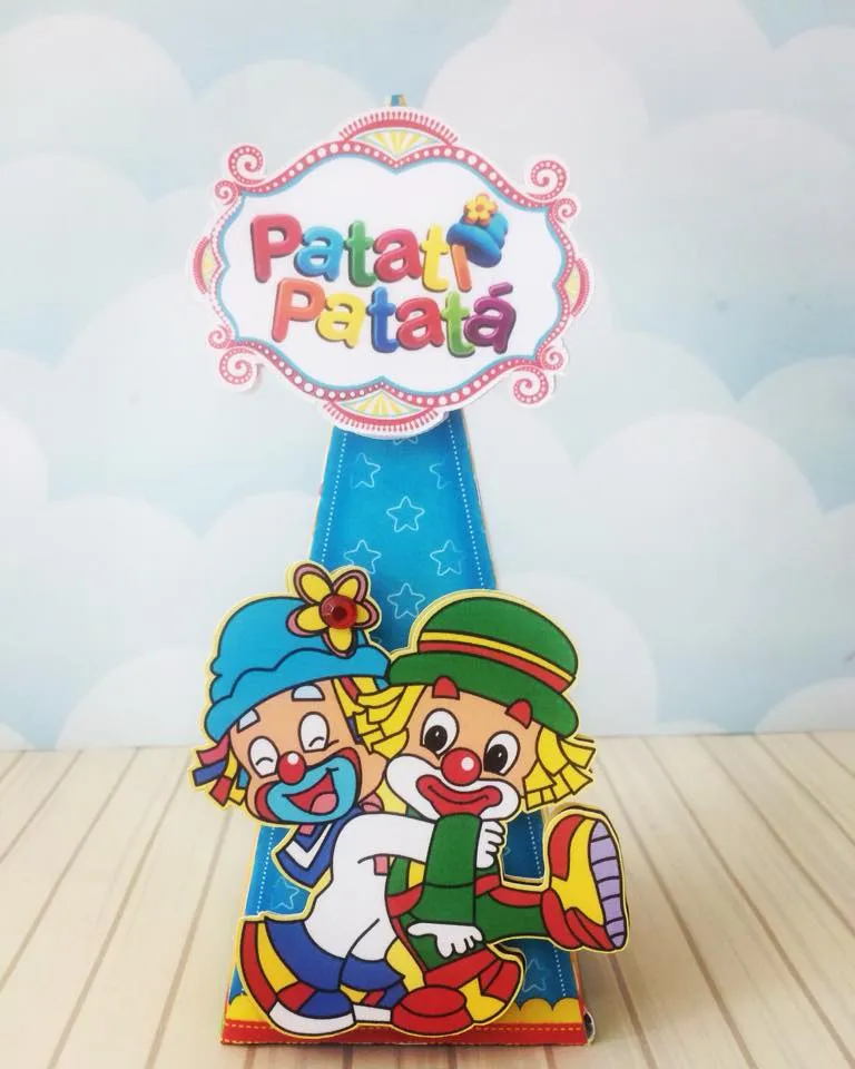 Topo de bolo digital tema Patati Patatá para festa de aniversário em Studio e PDF
