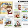 Livro Bíblia ilustrada infantil para imprimir em caderno de anotações com capa em PNG e miolo em PDF