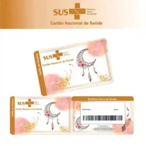 Cartão do SUS digital personalizado Apanhador de Sonhos para imprimir com arte frente e verso em PNG e PDF