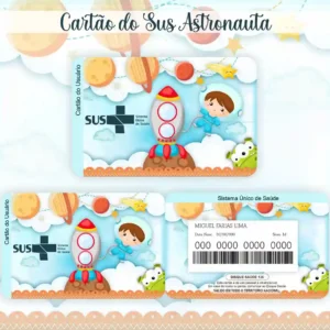 Cartão do SUS Digital Astronauta Para Imprimir