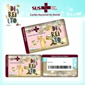 Cartão do SUS digital personalizado Direito para imprimir com arte frente e verso em PNG e PDF