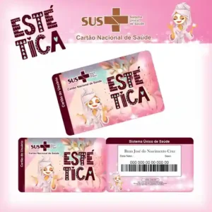Cartão do SUS digital personalizado Estética para imprimir com arte frente e verso em PNG e PDF