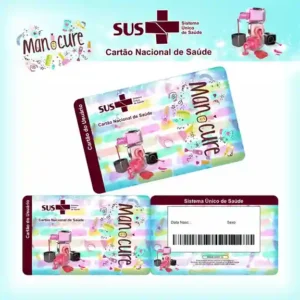 Cartão do SUS digital personalizado Manicure para imprimir com arte frente e verso em PNG e PDF