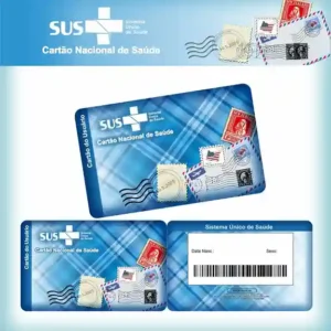 Cartão do SUS digital personalizado Selos para imprimir com arte frente e verso em PNG e PDF