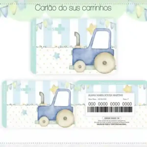 Cartão do SUS digital personalizado Trator para imprimir com arte frente e verso em PNG e PDF
