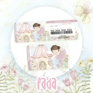 Cartão do SUS digital personalizado Jardim de Fada para imprimir com arte frente e verso em PNG e PDF