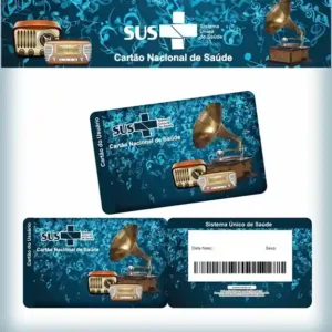 Cartão do SUS digital personalizado Rádio Antigo para imprimir com arte frente e verso em PNG e PDF