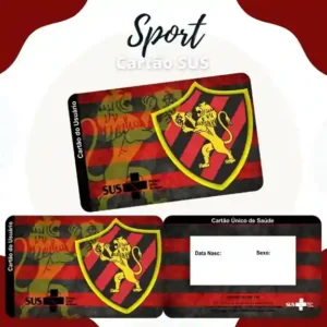 Cartão do SUS digital personalizado Sport para imprimir com arte frente e verso em PNG e PDF