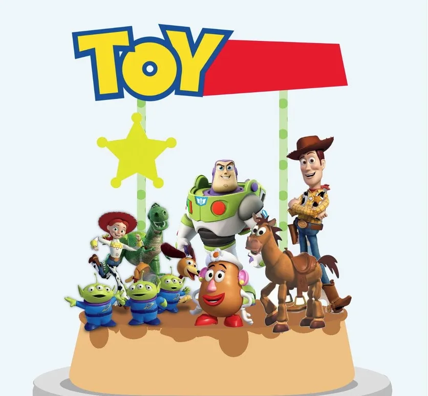 Arquivo de corte para decoração topo de bolo no tema Toy Story no formato Studio para Silhouette em alta resolução.