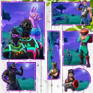 Etiqueta escolar Fortnite para editar em adesivo para caderno e lápis para imprimir e organizar