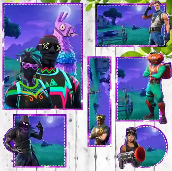 Etiqueta escolar Fortnite para editar em adesivo para caderno e lápis para imprimir e organizar