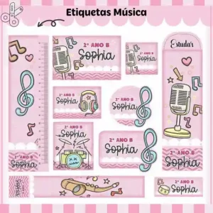 Etiqueta Escolar Musica Menina Para Imprimir