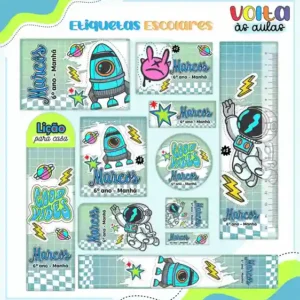 Etiqueta Escolar Personalizado Adolescente