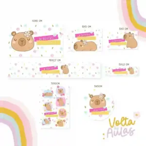 Etiqueta Escolar Personalizado Tema Capivara