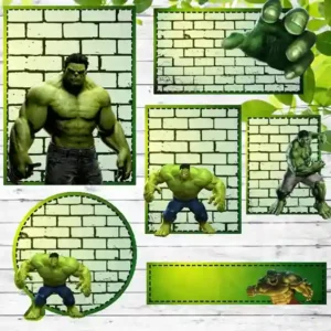 Etiqueta escolar tema Hulk para editar em adesivo para caderno e lápis para imprimir e organizar